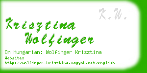 krisztina wolfinger business card